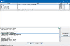 Substructure edit window Substructure edit window